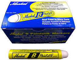 White Markal Paint Stick Crayon/Marker, 3/4" Round - Box of 12 Paint Sticks